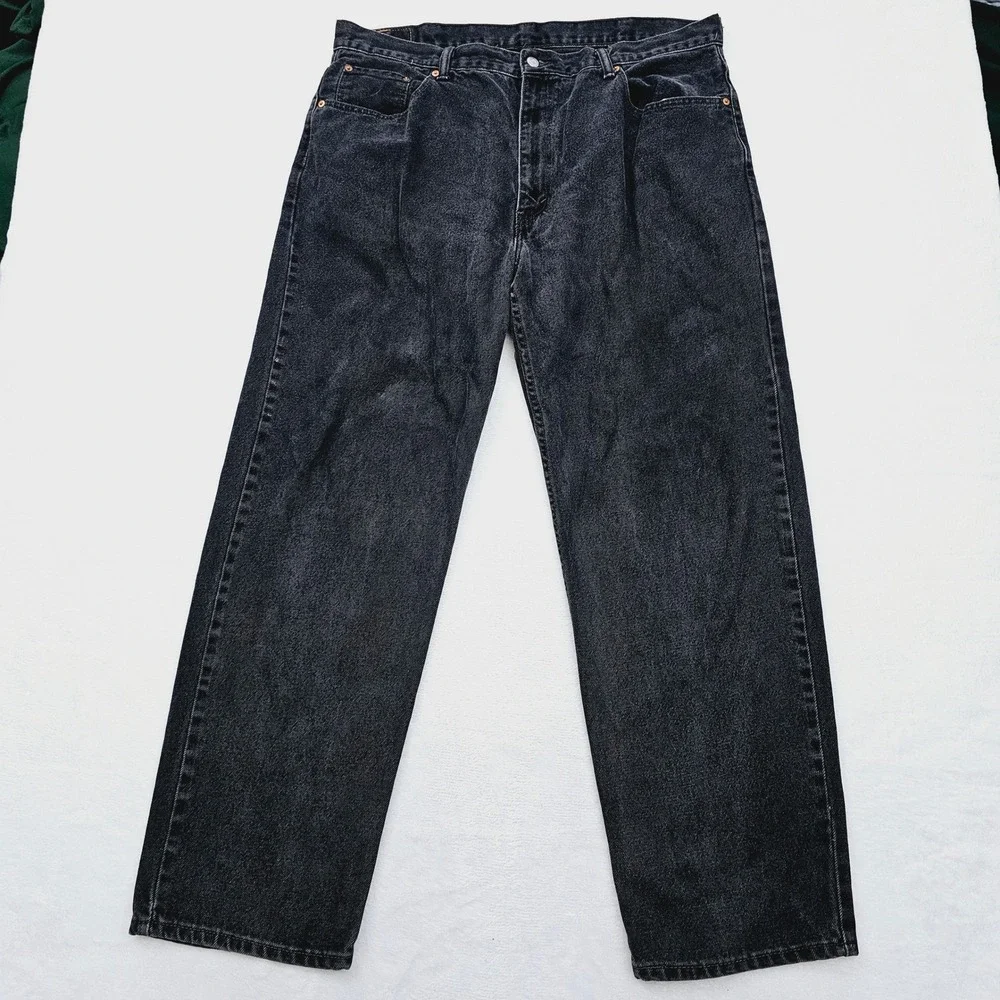 Levi's 550 Relaxed Fit Jeans Mens‎ 42x32 Black Denim Tapered Leg 90s Grunge